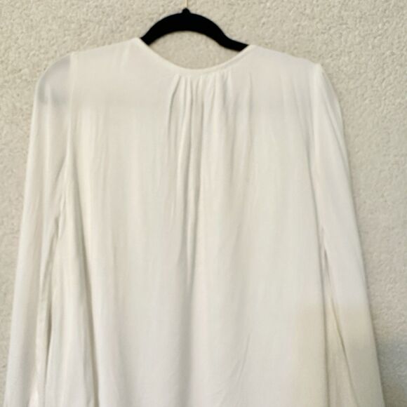 Free People Layered Tunic Dress S Cream Beck‎ Plunging Cutout Keyhole Minimal - Picture 7 of 13